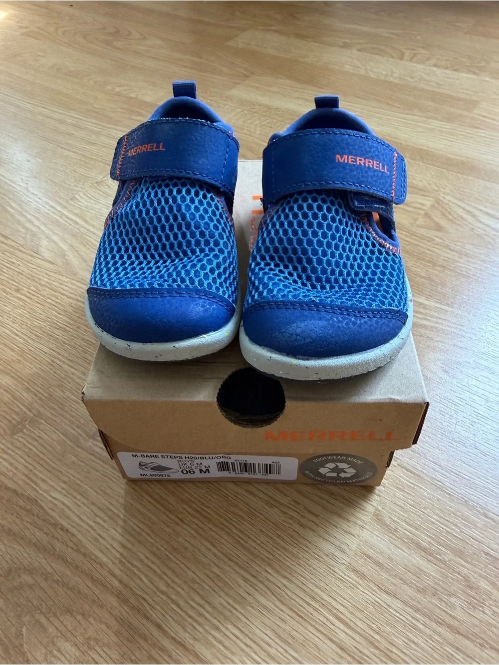 Merrell Kids' Blue Mesh Slip-On water shoe - Easy Velcro Closure